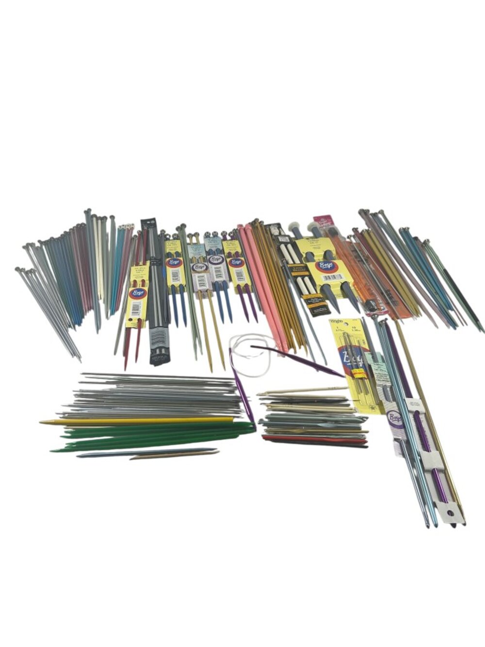 Mixed Sizes Big Lot 46 + Knitting Needles Crochet Hooks Metal Plastic Bates Boye